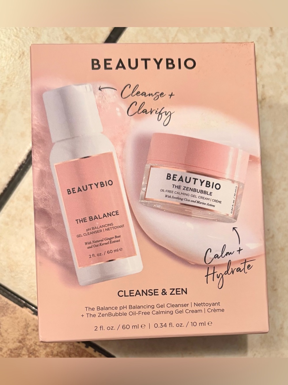 BEAUTYBIO Cleanse & Calm Skincare Set-The Balance Cleanser & Zenbubble Gel Cream